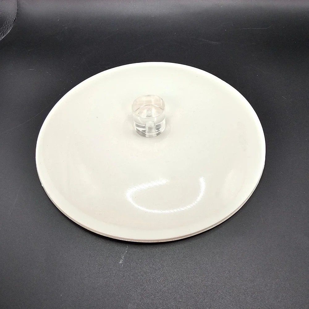 Vintage‎ 1960s Ice Bucket White Enamel Floral Lucite Handle MCM Barware